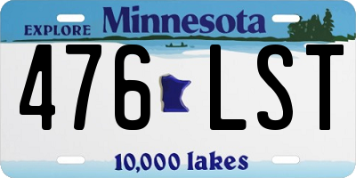 MN license plate 476LST