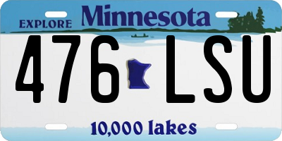 MN license plate 476LSU