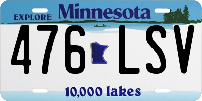 MN license plate 476LSV
