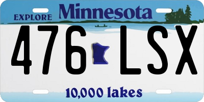 MN license plate 476LSX
