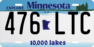 MN license plate 476LTC