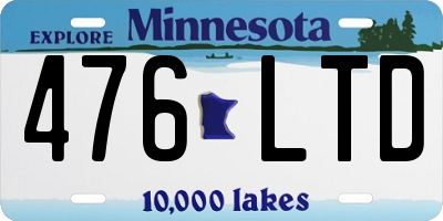 MN license plate 476LTD