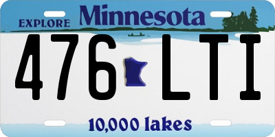MN license plate 476LTI