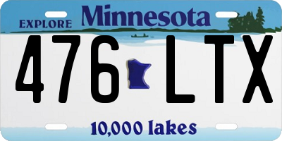 MN license plate 476LTX
