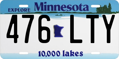 MN license plate 476LTY