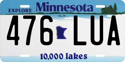 MN license plate 476LUA