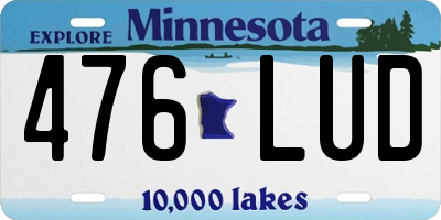 MN license plate 476LUD