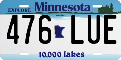 MN license plate 476LUE