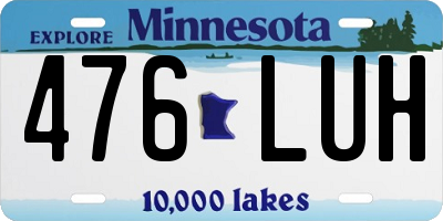 MN license plate 476LUH