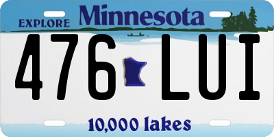MN license plate 476LUI
