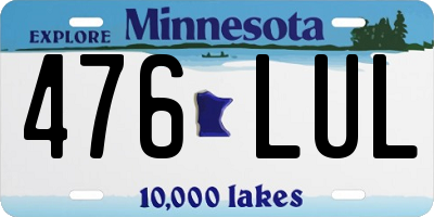 MN license plate 476LUL