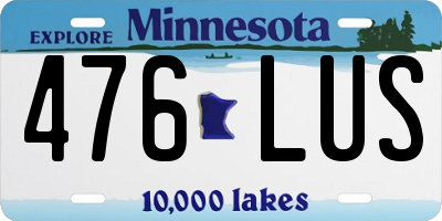 MN license plate 476LUS
