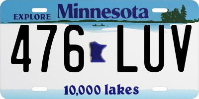 MN license plate 476LUV