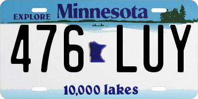 MN license plate 476LUY