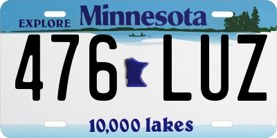 MN license plate 476LUZ