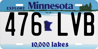 MN license plate 476LVB