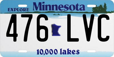 MN license plate 476LVC