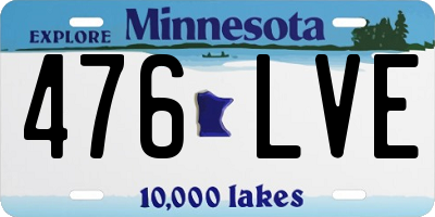 MN license plate 476LVE