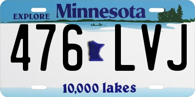 MN license plate 476LVJ
