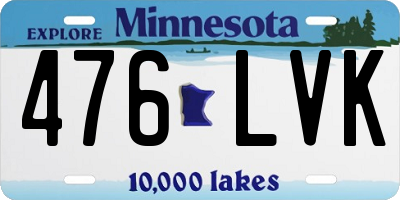 MN license plate 476LVK