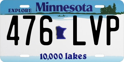MN license plate 476LVP