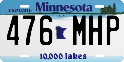 MN license plate 476MHP