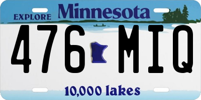 MN license plate 476MIQ