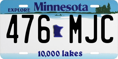 MN license plate 476MJC