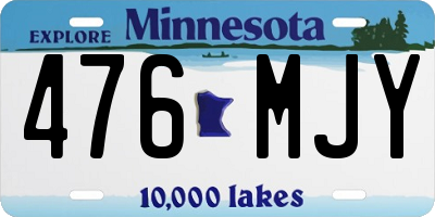 MN license plate 476MJY