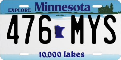MN license plate 476MYS