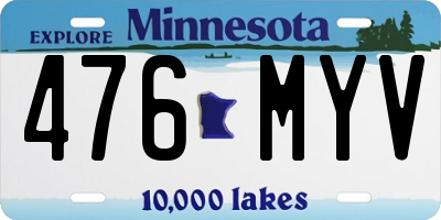 MN license plate 476MYV