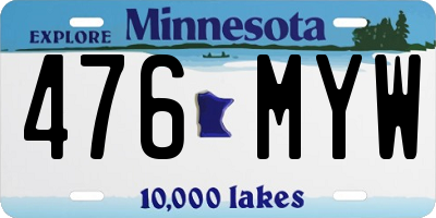 MN license plate 476MYW