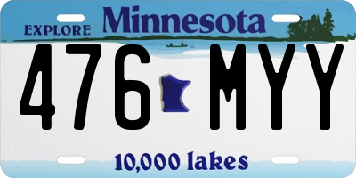 MN license plate 476MYY