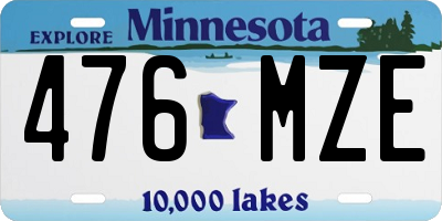 MN license plate 476MZE