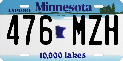 MN license plate 476MZH