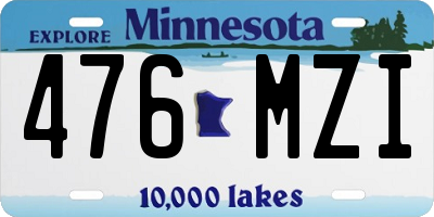 MN license plate 476MZI