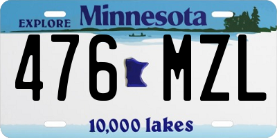 MN license plate 476MZL