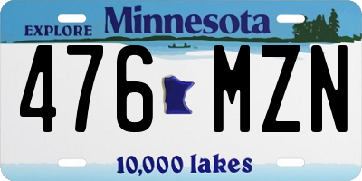 MN license plate 476MZN