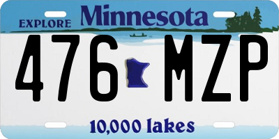 MN license plate 476MZP