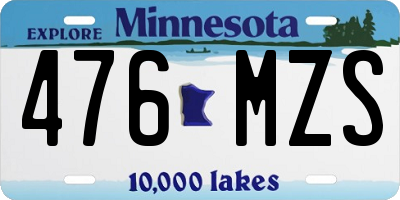 MN license plate 476MZS