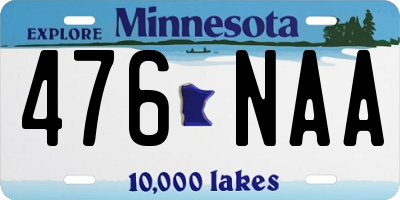 MN license plate 476NAA
