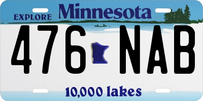 MN license plate 476NAB