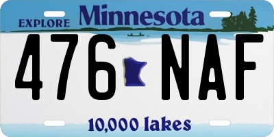 MN license plate 476NAF