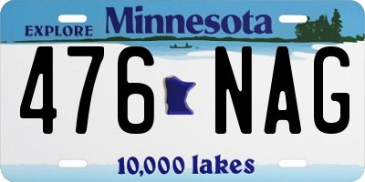 MN license plate 476NAG