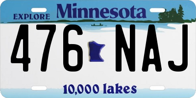 MN license plate 476NAJ