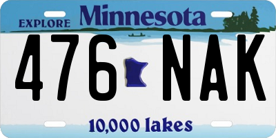 MN license plate 476NAK