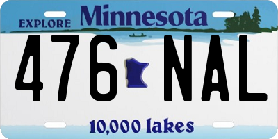 MN license plate 476NAL