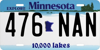 MN license plate 476NAN