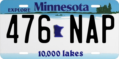 MN license plate 476NAP