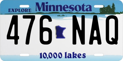 MN license plate 476NAQ